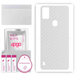 apgo Protective Skin Sticker for the back compatible with ZTE Optus X Tap, Wrap Film, Foil, Vinyl - Pattern Transparent Carbon