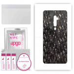 apgo Protective Skin Sticker for the back compatible with Oppo Reno 5G, Wrap Film, Foil, Vinyl - Pattern Carbon Black Pixel