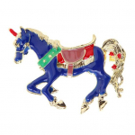 Populaarne v&auml;rviline maal hobusekujuline pross emailiga Lucky Horse n&ouml;&ouml;pn&otilde;el Rev&auml;&auml;rkrae kott Kleit m&auml;rk Mood Ehted Aksessuaarid sinine