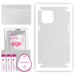 apgo Protective Skin Sticker for the back+sides compatible with Apple iPhone 12 Pro Max, Full Wrap Film, Foil, Vinyl - Pattern Transparent Carbon