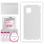 apgo Protective Skin Sticker for the back+sides compatible with Samsung Galaxy M42 5G, Full Wrap Film, Foil, Vinyl - Pattern Transparent Carbon