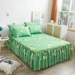 1 tk voodikate Magamistoa pinguldatud lina kate Pehme libisemiskindel Kuninga/Kuninganna voodiseelik Pulmavoodiseelik ilma padjap&uuml;&uuml;rita Neljaks hooajaks Bed skirt120x200cm