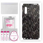 apgo Protective Skin Sticker for the back+sides compatible with Samsung Galaxy Note 10 5G, Full Wrap Film, Foil, Vinyl - Pattern Carbon Black Pixel