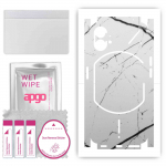 apgo Protective Skin Sticker for the back+sides compatible with Nothing Phone 1, Full Wrap Film, Foil, Vinyl - Pattern White Marble