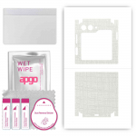 apgo Protective Skin Sticker for the back+sides compatible with Samsung Galaxy Z Flip 5, Full Wrap Film, Foil, Vinyl - Pattern White Fabric