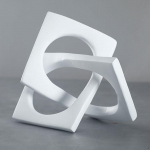 Moodne geomeetriline kuju kuubikskulptuur raamaturiiuli keskpunkt kaunistus dekoratiivne ornament White Small
