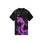Li-Ning lauatennise seeria kiiresti kuivav spordis&auml;rk &uuml;mmarguse kaelusega unisex topid must AAYR361-2 L