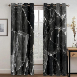 2 tk Moodne Abstraktne Must Kuldne Marmor Elutoa Kardin Dekor Digitaaltr&uuml;kk Elutoa Kardin &Ouml;&ouml;sidega &Uuml;laosaga Kardin 2x120W270H(CM)&Hook