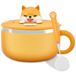 1200 ml Ramen Bowl Roostevabast terasest nuudlikauss kaanega Kuumakindel kiirnuudlikausid Pliit lauan&otilde;ud K&ouml;&ouml;gitarvikud kollane