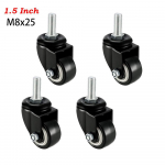 4 tk raskeveokite 1,5 /2 p&ouml;&ouml;rlevad rattad, keermestatud vars koos pidurik&auml;ru m&ouml;&ouml;blirattaga M8/M10 keermestatud vars 1.5inch M8 type 3
