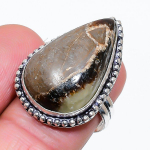 Natural Septerian Stone Gemstone 925 Sterling Silver Jewelry Ring Size 7 k5q05