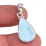 Natural Republic Larimar Gemstone 925 Tahke Sterling H&otilde;bedast Ripats 1,25'' f9w14 white