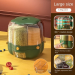 K&ouml;&ouml;gi hoiukonteiner Suur toidu hoiukonteiner 360&deg; p&ouml;&ouml;rlev riisivaadiga suletud teravilja jaotur riisipaak teraviljakast 6.5KG Capacity