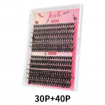 30P 40P DIY ripsmepikenduskomplekt Individuaalsete ripsmete kobarad D Curl Mix Ripsmekobarad koos Bond and Seal ripsmepikendustega