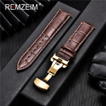 Ehtsast nahast kellarihm Calfskin meeste naiste vahetamine kellarihm 18mm 20mm 22mm 24mm koos liblika pandlaga kellarihmaga 18mm