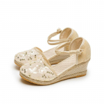 Naiste kiilukontsaga v&otilde;rksandaalid Baotou klassikalise stiili linased pandlaga naiste sandaalid 42 must