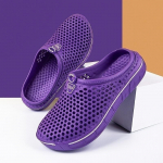 8 v&auml;rvi Unisex Paarid Suvised sussid Rannajalatsid Sandaalid Aiakingad Suures suuruses Mehed Naised Hole Slip on Hollow Out Loafers Suures suuruses 40 lilla
