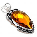 Honey Topaz Gemstone Handmade 925 Sterling Silver Jewelry Pendant 2.60 n1n49