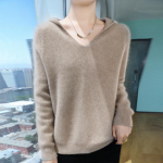 Naiste ka&scaron;miirist sviiter Qinghe ka&scaron;miir 30% ka&scaron;miir 70% vill s&uuml;gis-talvine ka&scaron;miir pullover pehme ja soe L pruun