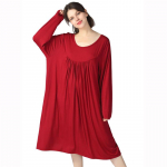 Suures suuruses puuvillased pikkade varrukatega pidžaamad naiste &uuml;lisuur s&auml;rgikleit magamisriided &ouml;&ouml;s&auml;rgid, keskmise pikkusega &ouml;&ouml;s&auml;rgid naistele 5XL punane