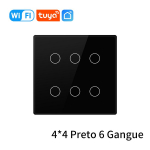 Tuya WiFi Smart Switch Brasiilia 4x4 AC110-220V puutepaneel 4/6 Gang Light Switch APP Juhtimine t&ouml;&ouml;tab Alexa Google Home'iga