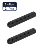 Kaablihoidja silikoonist USB-kaabli kerija lauaarvuti haldusklambrid kaablihoidik hiire jaoks k&otilde;rvaklappide juhtme korraldaja kaitse. 5 Clips - 2 PCS