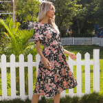 Suvine s&uuml;gisene lilleprinteriga pikk kleit naistele vabaaja O-kaelusega l&uuml;hikeste liblikatega varrukatega k&otilde;rge v&ouml;&ouml;kohaga &otilde;huke side Blet S-XL XL valge