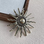 Prantsuse retro p&auml;evalillest pross Elegantne mood isikup&auml;rastatud metallist pross, bleisern&otilde;el, valgusvastased aksessuaarid