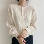 Moodsad vintage pikkade varrukatega kardiganid naistele vabaaja O-kaelusega lahtised kampsunid, mantlid, naistele elegantne &otilde;&otilde;neskootud kampsun 28406 One Size lilla