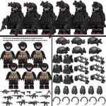 Kamuflaaž eriv&auml;gede relvavarustuse komplekt v&auml;ikestest osakestest ehitusplokkidest m&auml;nguasjad