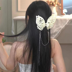 Eriti suures suuruses liblikas tutiga juuksek&uuml;&uuml;nis klamber Korea lihtne hai hobusesaba krabi klamber t&uuml;drukute juukseaksessuaarid must