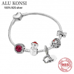 100% 925 Sterling H&otilde;bedast Euroopa S&uuml;damekujuline Ripats V&otilde;lu K&auml;ev&otilde;ru Sobib Naiste Ehted Madu Kett Mood Peenid K&auml;ev&otilde;rud 21cm