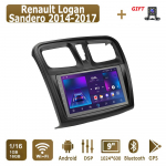 Androidi autoraadio Renault Logan Sandero 2014-2017 jaoks Multimeediam&auml;ngija Peaseade Stereo GPS Navigatsioon BT WIFI 1+16GB 1+16GB