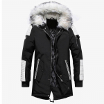 Talvejope Meeste Paks Soe Parka Vabaaja Pikk Pealisr&otilde;ivas Kapuutsiga Krae Joped ja Mantlid Meestele Hulgim&uuml;&uuml;k S must valge v&auml;rv