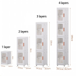 &Otilde;huke vannitoa hoiukapp uste ja riiulitega, 3-korruseline plastikust kitsas hoiukapp Kokkupandav kitsas hoiukapp 1 layer valge