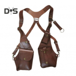 Sling kott vargusvastane rakmete kott keskaegne Steampunk stiilis rahakott sile kunstnahast reguleeritav rihm neet Decor kaenlaaluse topelt &otilde;lakott tumepruun v&auml;rv