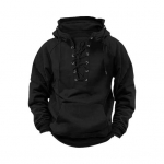 S&uuml;gistalv meeste kapuuts, pitsiline rihm lahtine elastne mansett Retro soe XXXL must