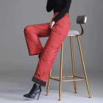 Naised Talvine K&otilde;rge v&ouml;&ouml;koht alla Puuvill laiad p&uuml;ksid P&otilde;hjuslik Paks kohev kott Pantalones Lumi Soe Tuulekindel Sirge Spodnie XXL punane