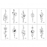 10 tk ajutised t&auml;toveeringud veekindlad geomeetrilised realistlikud kauakestvad kujundused geomeetrilised t&auml;toveeringud meestele ja naistele One Size 10 pcs