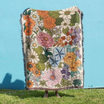 Boho lilleline rannapiknik v&auml;ljas telkimispleed Skandinaavia ruuduline pleed voodile diivanimatt reisivaip suveks gobel&auml;&auml;n narmastega