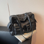 Naiste PU-nahast &otilde;lakott mitme taskuga kaenlakott &uuml;hev&auml;rviline mitmek&uuml;lgne t&ouml;&ouml;le k&auml;imiseks k&auml;ekott reguleeritava rihmaga kott 39x12x27cm must