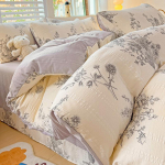 Neljaosaline komplekt, pestud puuvillane voodilina, tekikott, &uuml;hiselamu kolmeosaline komplekt 2.0m bed