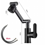 Vannitoomikraan 1080 kraadi p&ouml;&ouml;ratav kuuma ja k&uuml;lma veega pritsmekindel valamu sulamist segistikraan &uuml;he k&auml;epidemega valamu kraan must