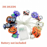 3M pikkus 20 LED Halloweeni peo string tuled kummitus k&otilde;rvits kass &auml;mblikuv&otilde;rgu kaunistus &ouml;&ouml;valgus Halloween siseruumides &otilde;ues kaunistus