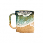 Paw Print Ocean Shoreline kruus keraamiline kohvitass K&auml;sitsi valmistatud lainemustriga teekruus 11 untsi/15 untsi meri S B