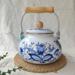 Emailkann Emailkann Portselanist Teekann 2.5L Vintage Suure Mahutavusega Lilleline Emailitud