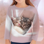 S&uuml;gisesed lasteriided T&uuml;drukutele Loomakassi T-s&auml;rk pikkade varrukatega 3D-printeriga kevadised lapsed 3-12-aastased riided Armsad triiks&auml;rgid 160