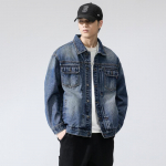 Kevad ja S&uuml;gis Uus Meeste Korea Stiilis Retro Mitme Taskuga Stiilne Rev&auml;&auml;riga Denim Jakk Trendikas ja Mitmek&uuml;lgne Jakk 4XL