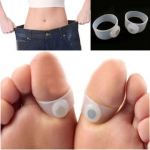 2 paires amincissant silicone pied massage magnetic orteil bague la masse des graisses la perte de la sant&eacute; soins des pieds les soin