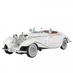 1/24 Mercedes-Benz 500K klassikalise auto sulamist mudelauto m&auml;nguasja survevalu metallist valatud heli- ja kerge autom&auml;nguasi lastele s&otilde;iduk valge